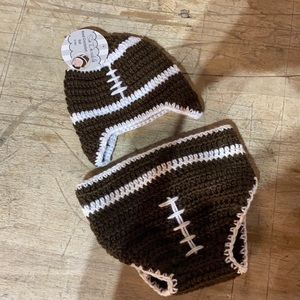 Newborn football crocheted set